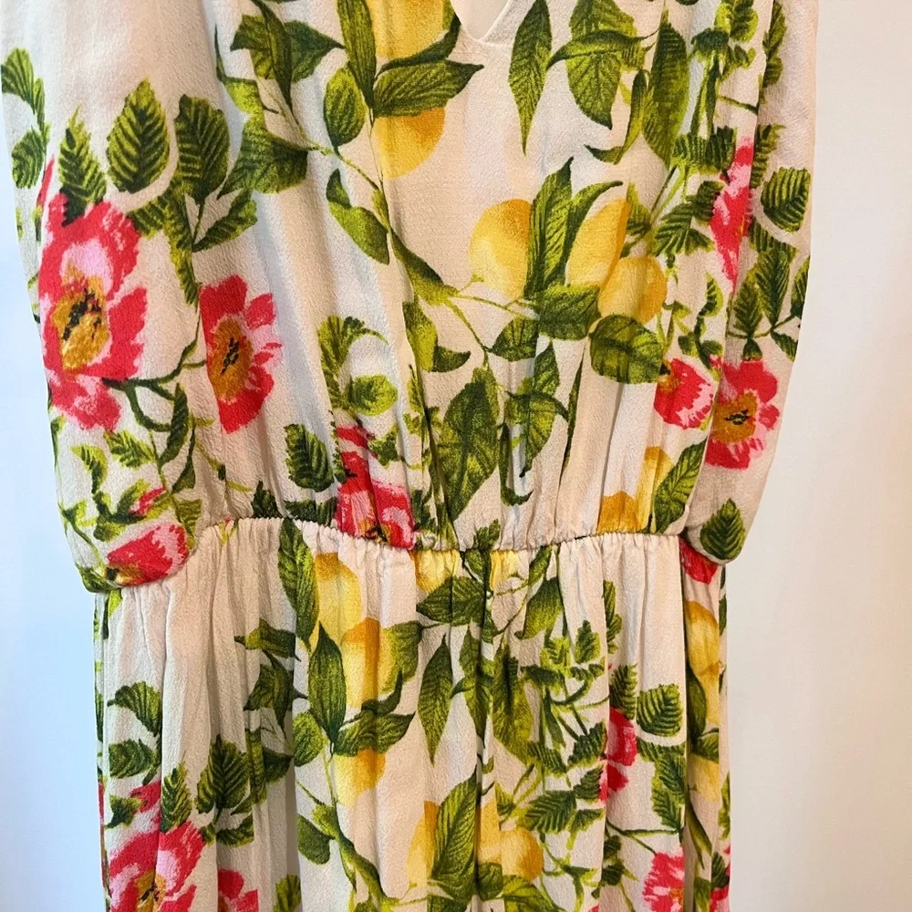 Everly Lemon Floral Spaghetti Strap Maxi Dress Size S Summer Garden Party - Picture 7 of 7